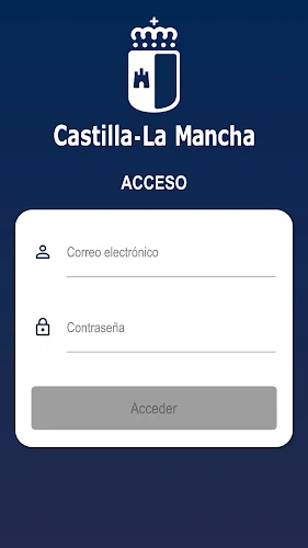 Pantalla de inicio de sesión de la aplicación «Ocio Responsable». © Junta de Comunidades de Castilla-La Mancha. Imagen utilizada bajo el derecho de cita (Art. 32 LPI). App Ocio Responsable