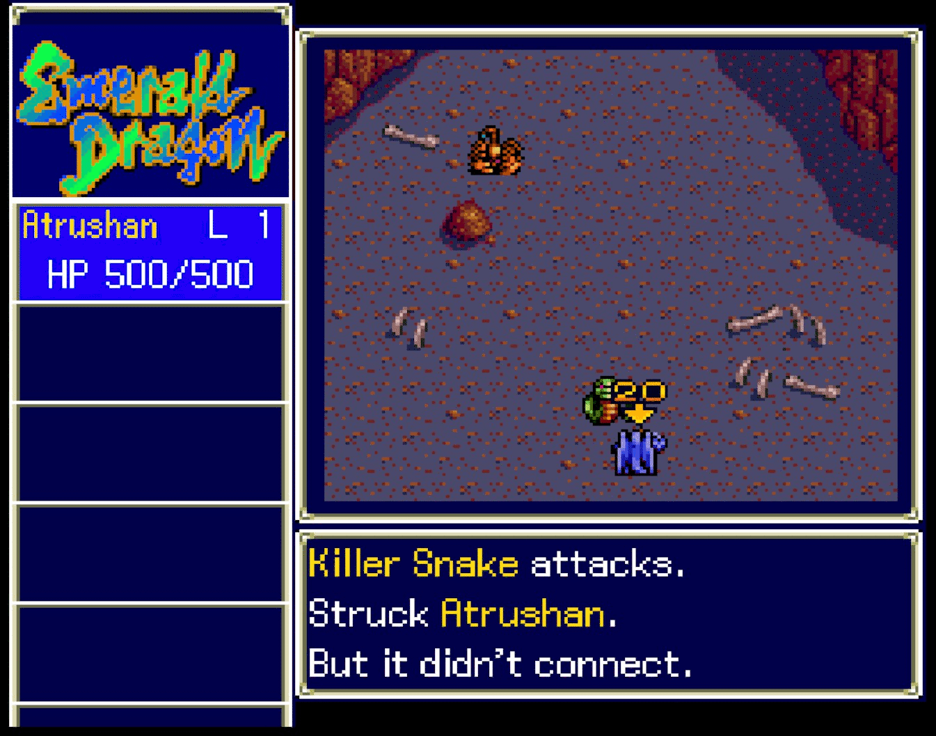 Battle in Emerald Dragon Emerald Dragon: battle © 1994 Glodia / Alfa System